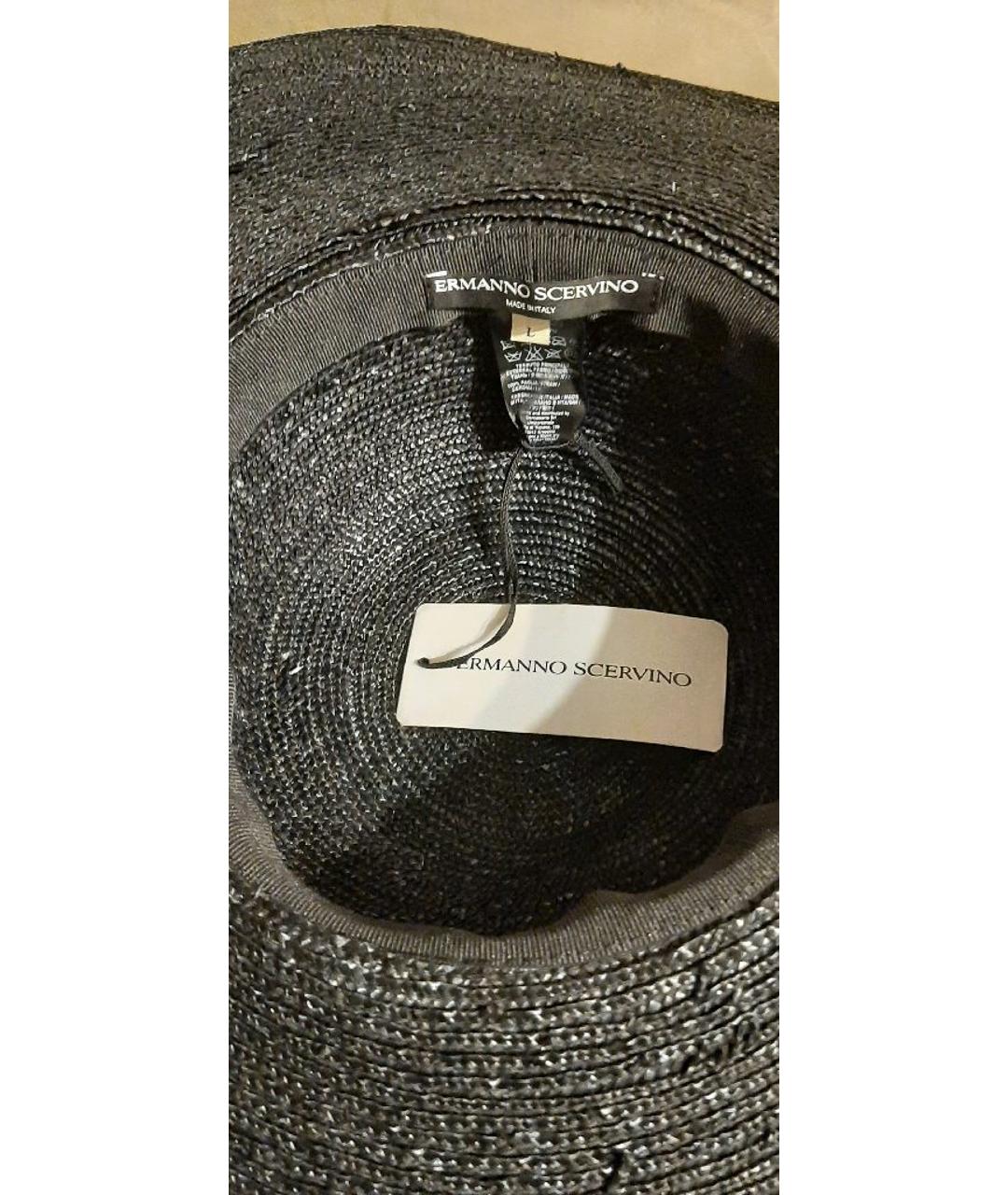 ERMANNO SCERVINO Черная соломенная шляпа, фото 4