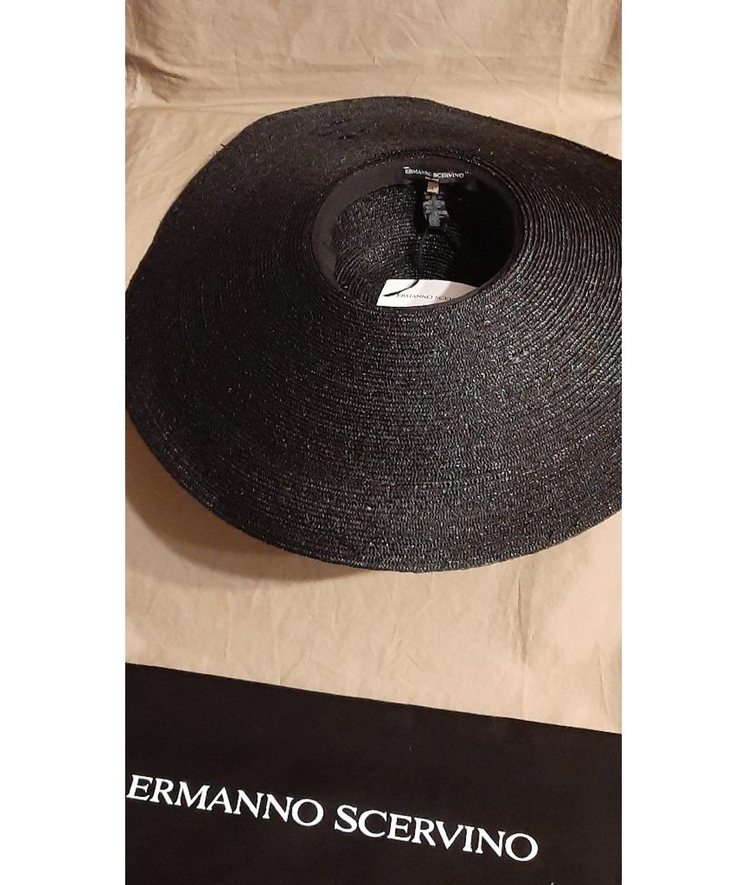 ERMANNO SCERVINO Черная соломенная шляпа, фото 5