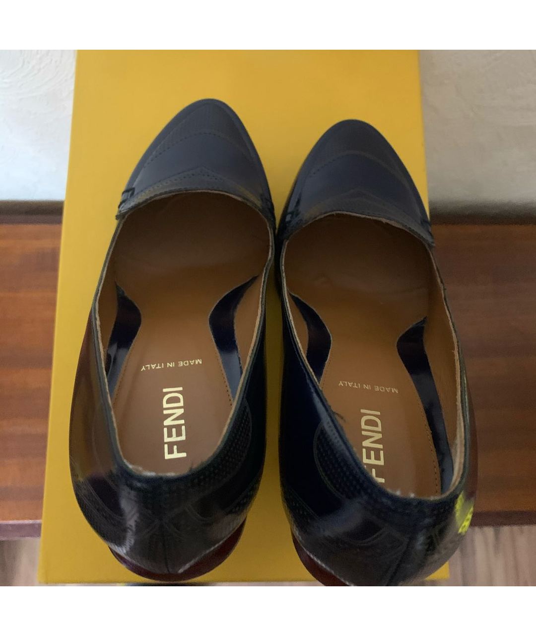 FENDI Темно-синие кожаные туфли, фото 3
