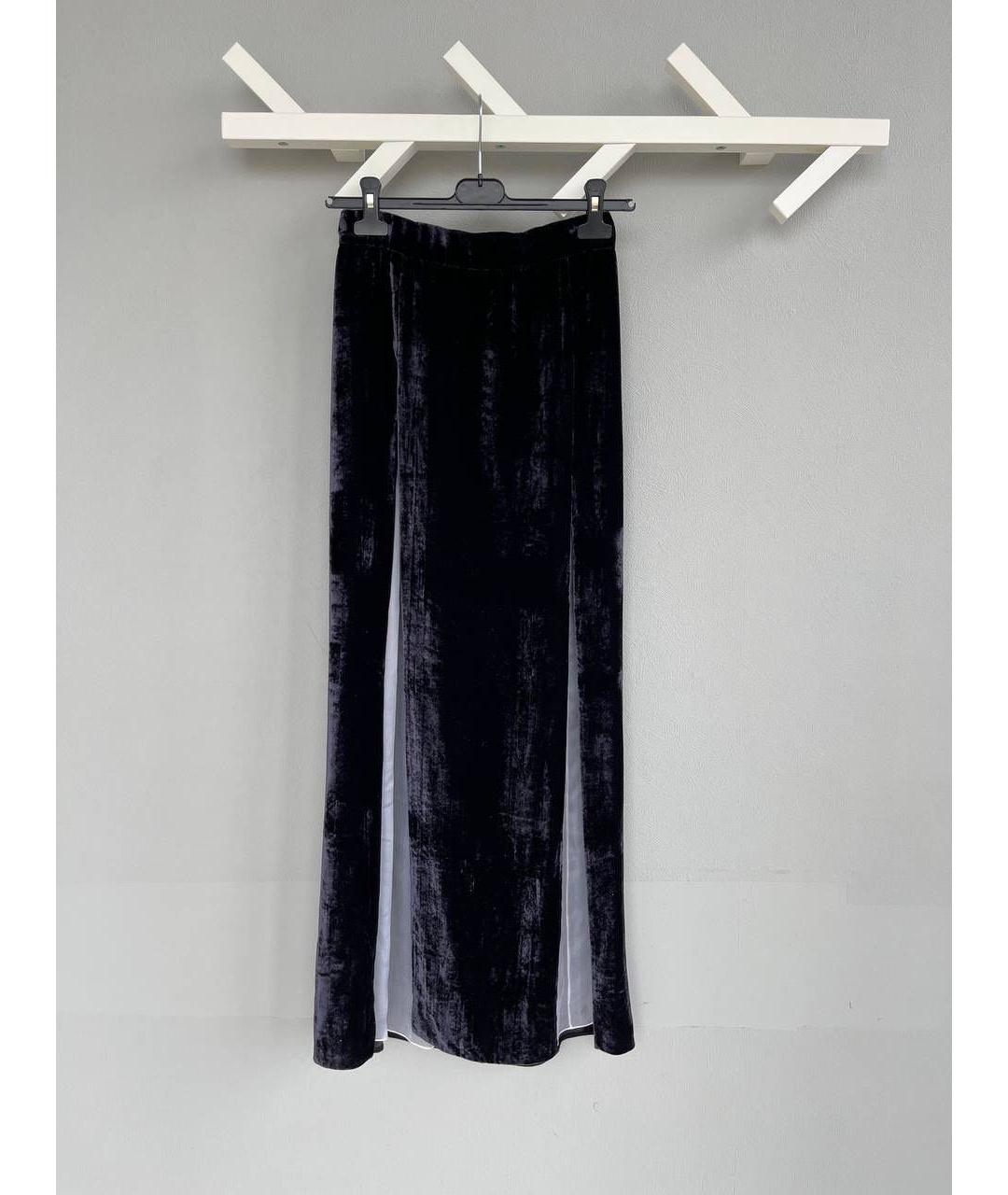 MAISON ESVE Черная шелковая юбка макси, фото 4