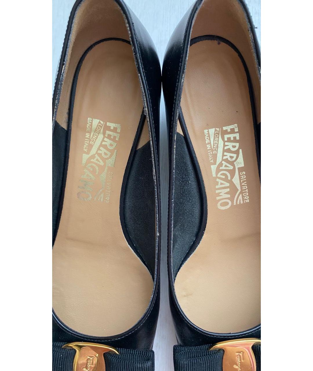 FERRAGAMO Черные кожаные туфли, фото 4