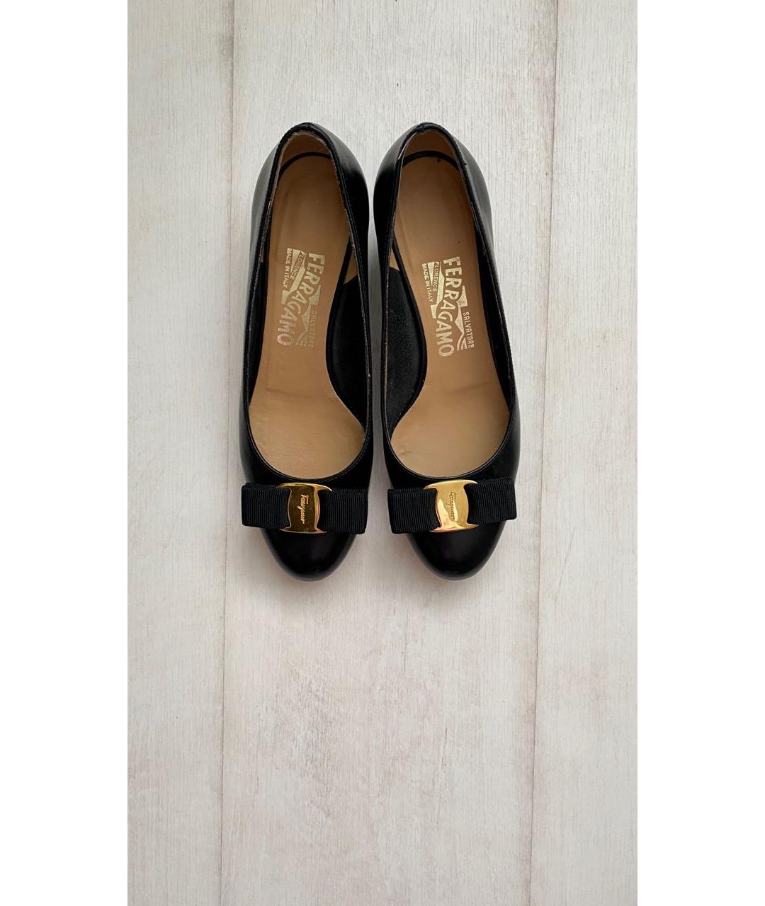 FERRAGAMO Черные кожаные туфли, фото 2