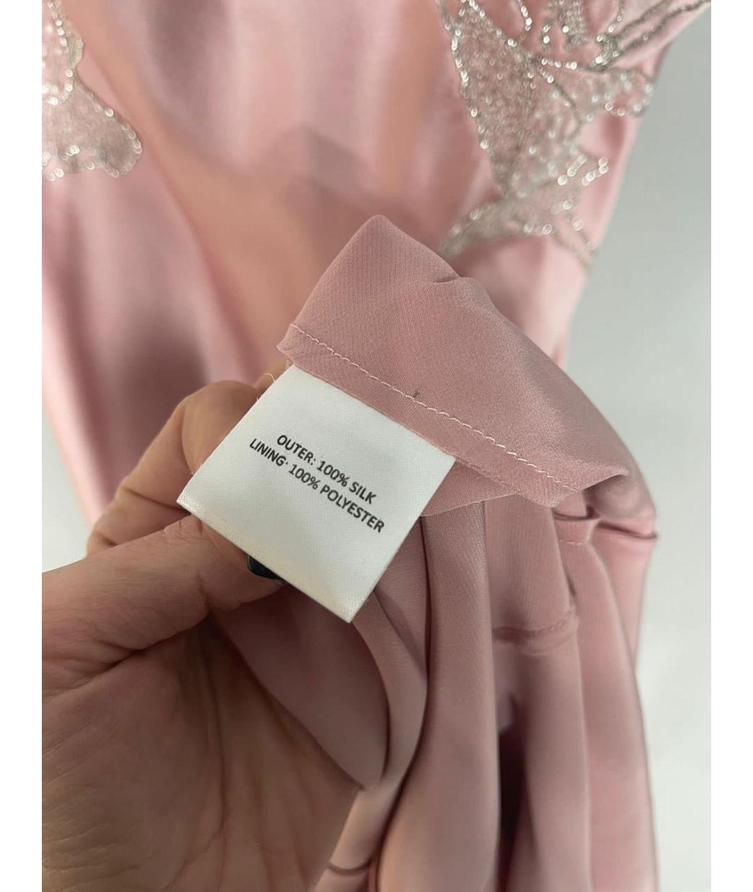 SALONI Розовое шелковое вечернее платье, фото 7