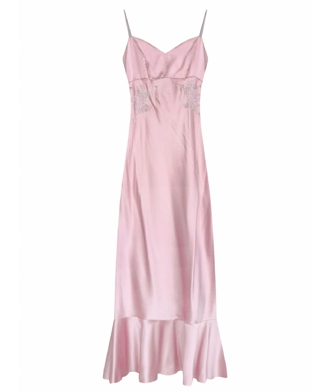 SALONI Розовое шелковое вечернее платье, фото 1