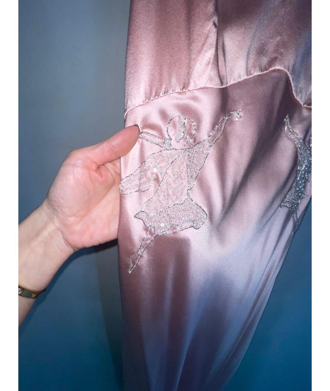 SALONI Розовое шелковое вечернее платье, фото 3