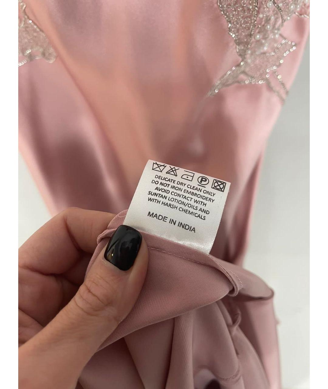 SALONI Розовое шелковое вечернее платье, фото 4