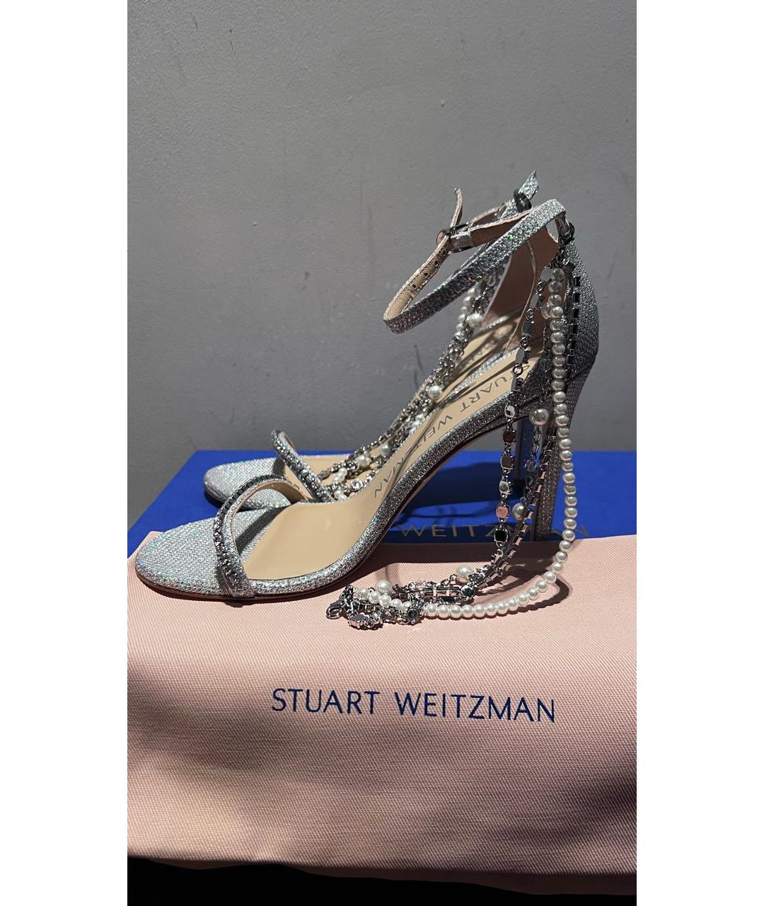 STUART WEITZMAN Серебряные босоножки, фото 7