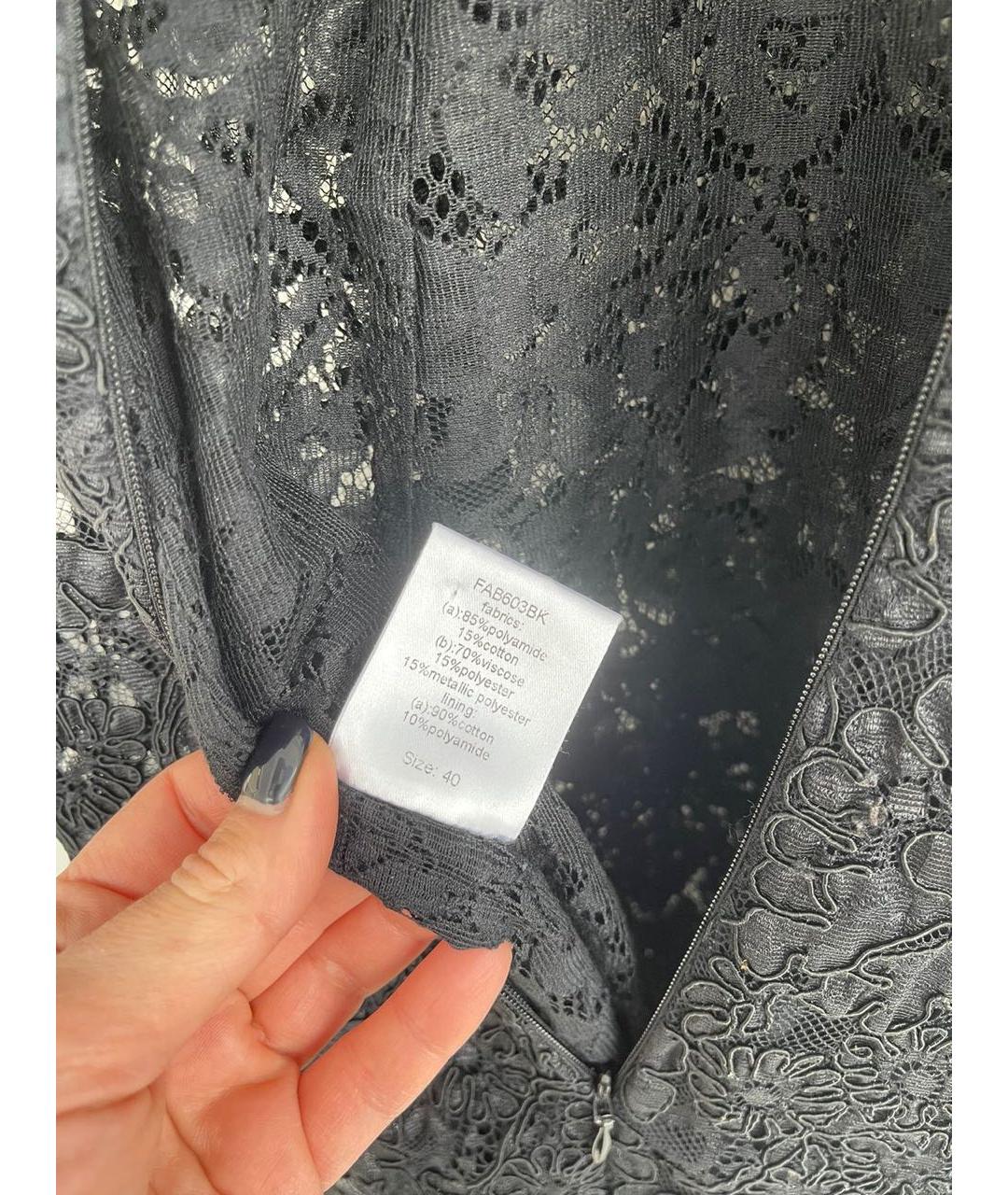 ALESSANDRA RICH Черное полиамидовое коктейльное платье, фото 4