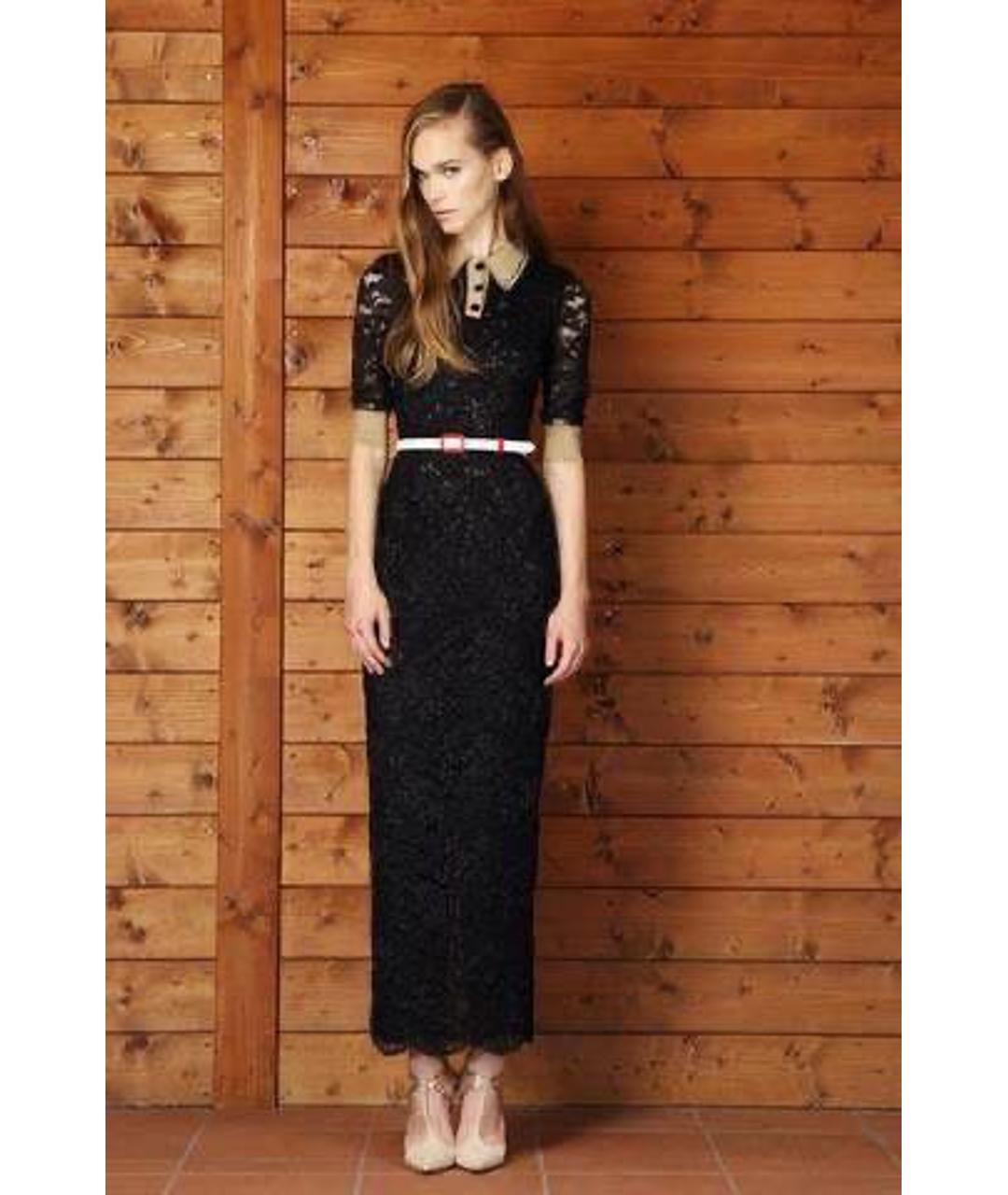 ALESSANDRA RICH Черное полиамидовое коктейльное платье, фото 5