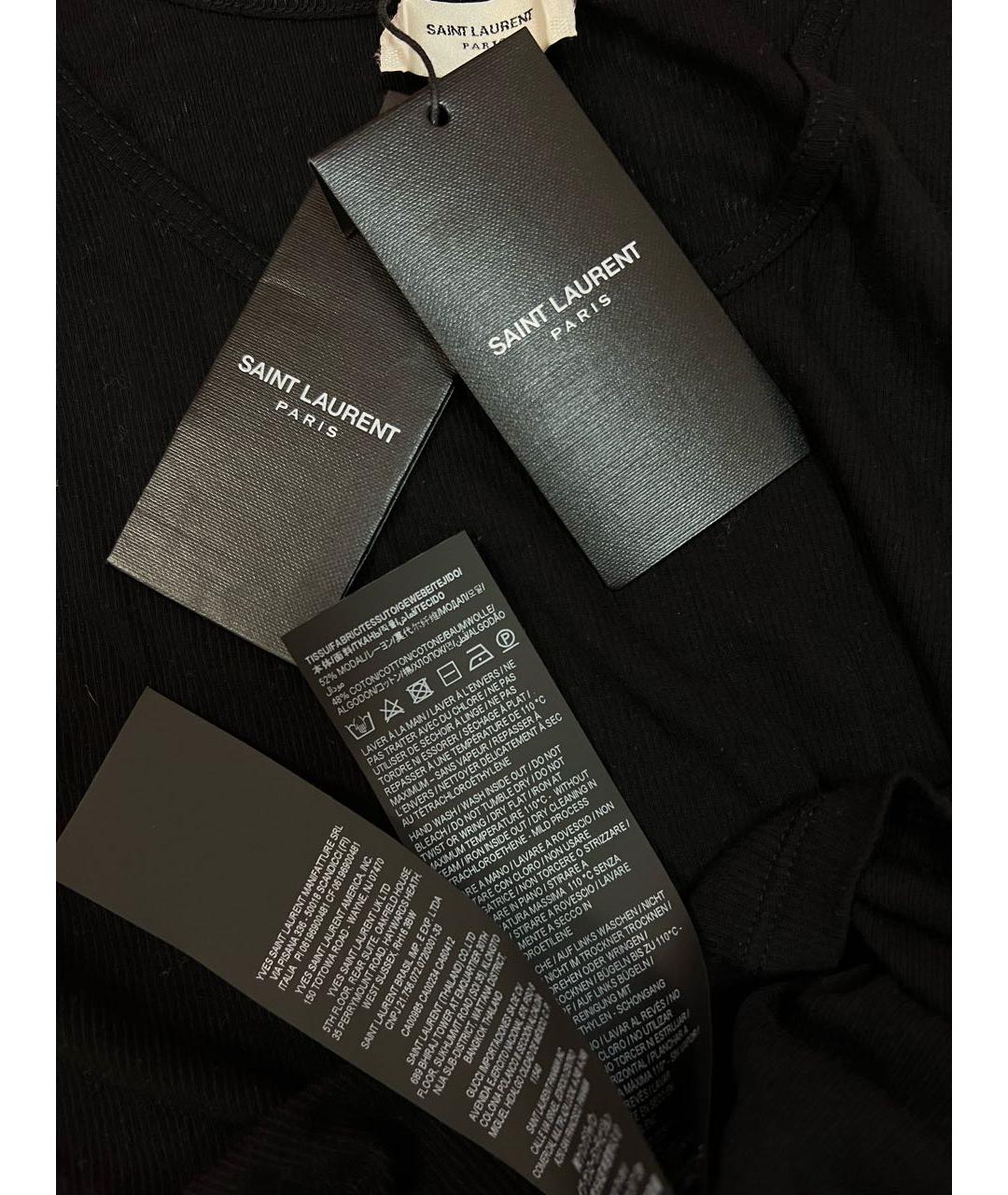 SAINT LAURENT Черная майка, фото 2