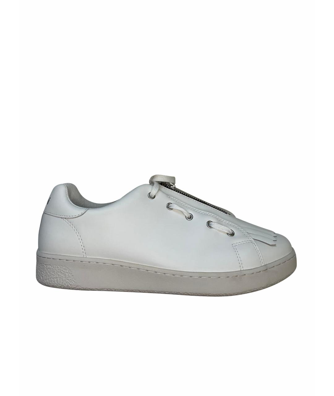SACAI Белые кожаные низкие кроссовки / кеды, фото 1