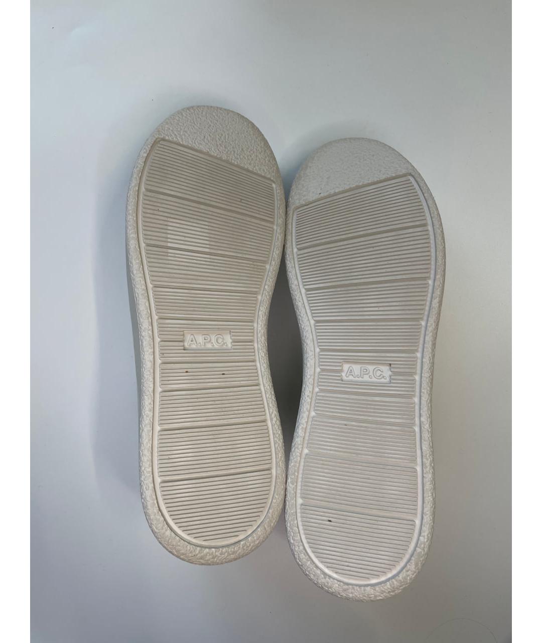 SACAI Белые кожаные низкие кроссовки / кеды, фото 5