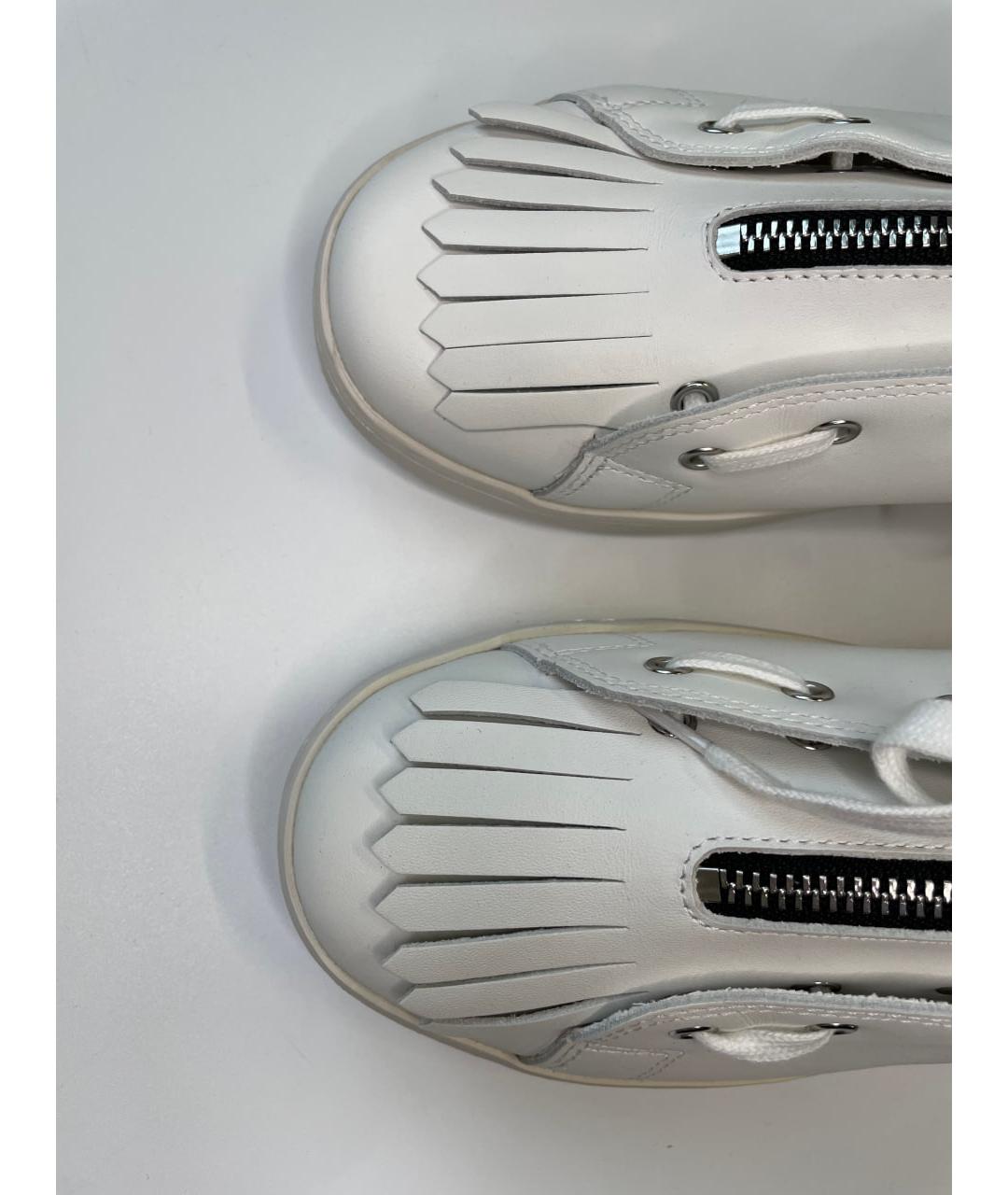 SACAI Белые кожаные низкие кроссовки / кеды, фото 2