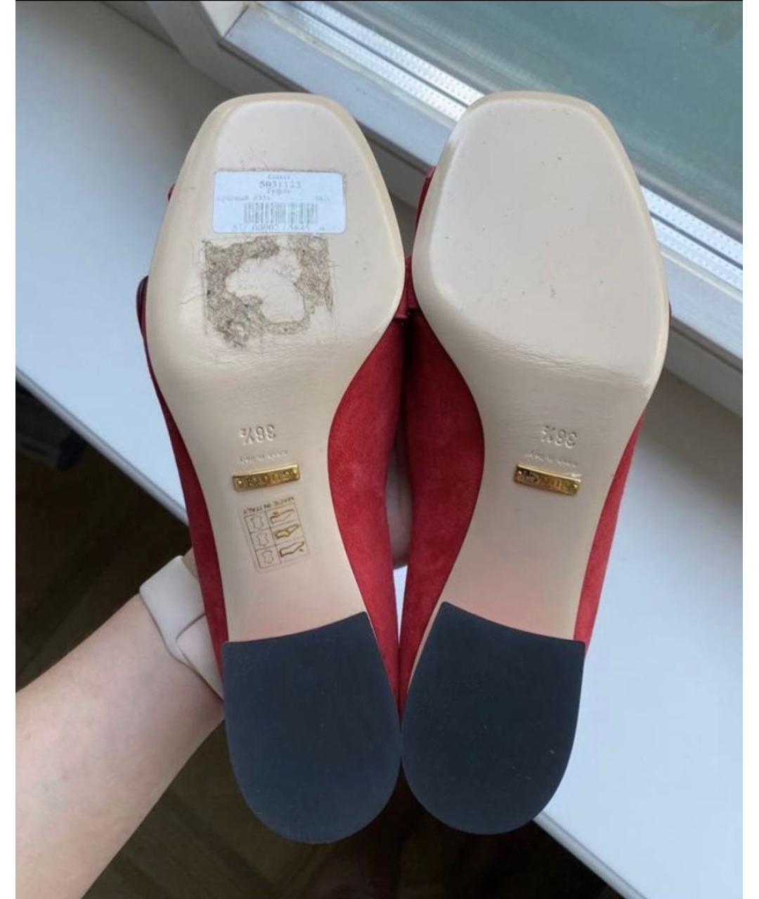 GUCCI Красные замшевые туфли, фото 3
