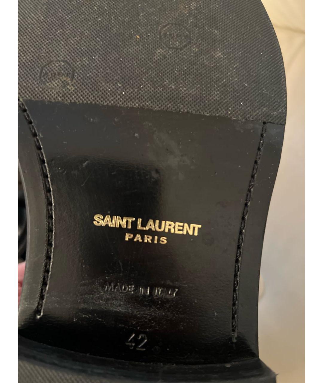 SAINT LAURENT Черные кожаные туфли, фото 4