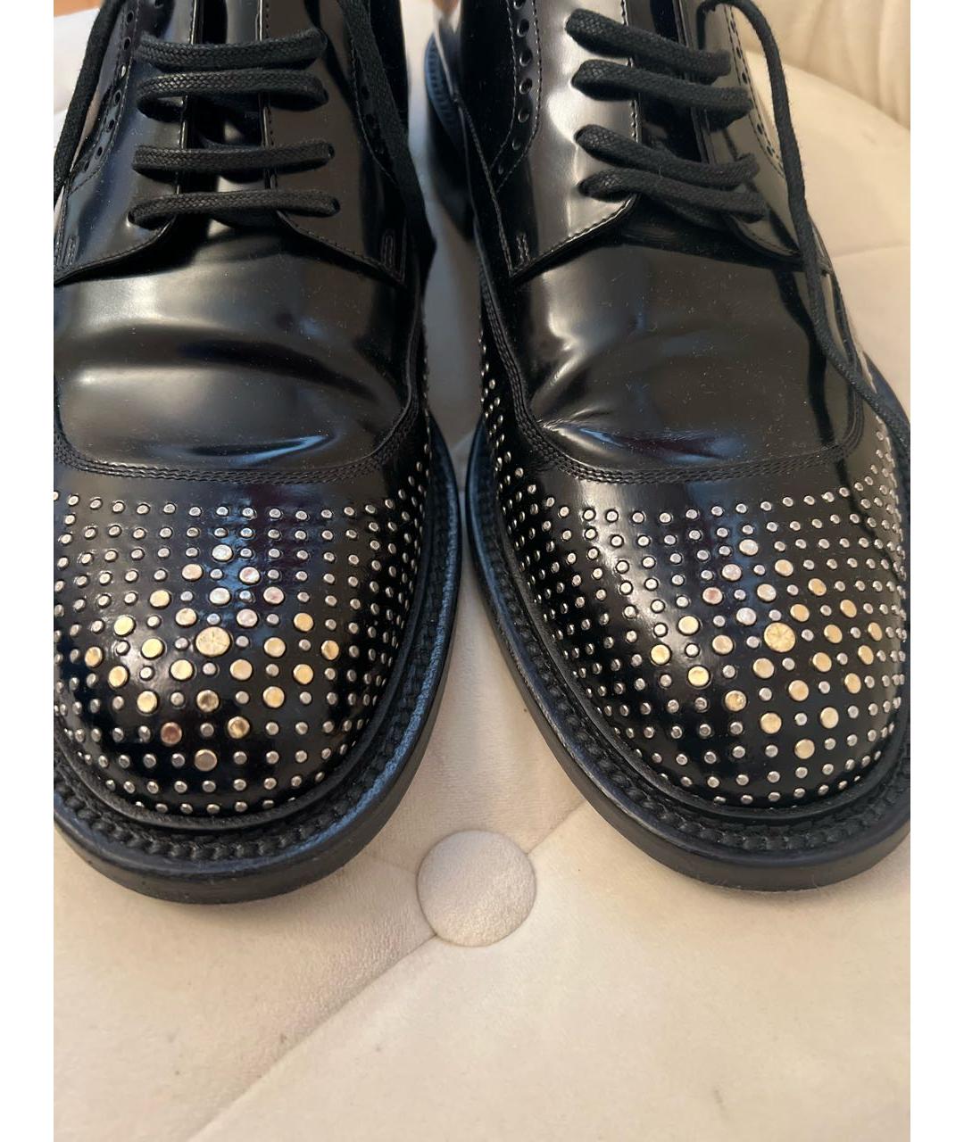 SAINT LAURENT Черные кожаные туфли, фото 2