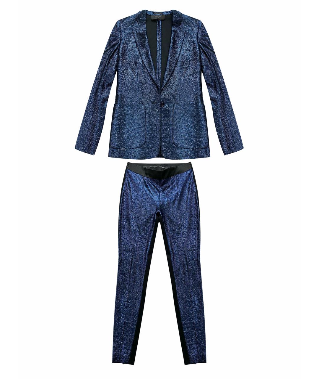 PAUL SMITH Синий вискозный костюм с брюками, фото 1