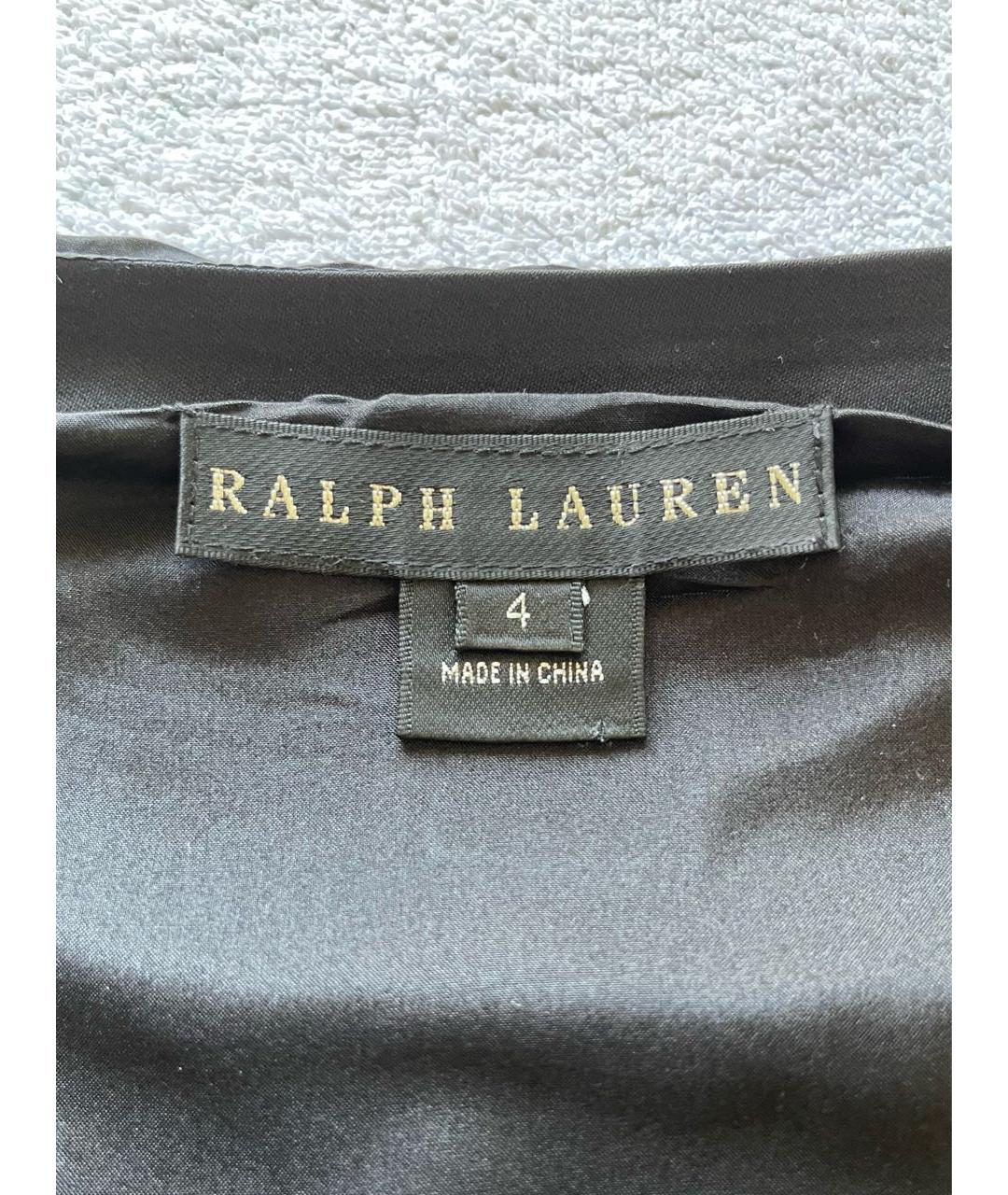 RALPH LAUREN Черная шерстяная юбка макси, фото 3