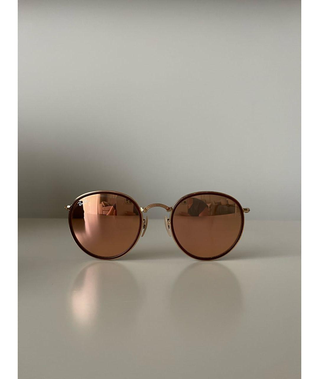 RAY BAN Оранжевое металлические солнцезащитные очки, фото 5