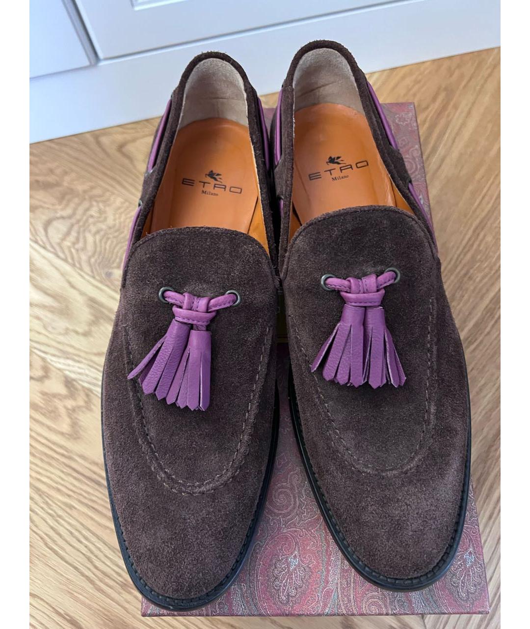 ETRO Коричневые замшевые лоферы, фото 2