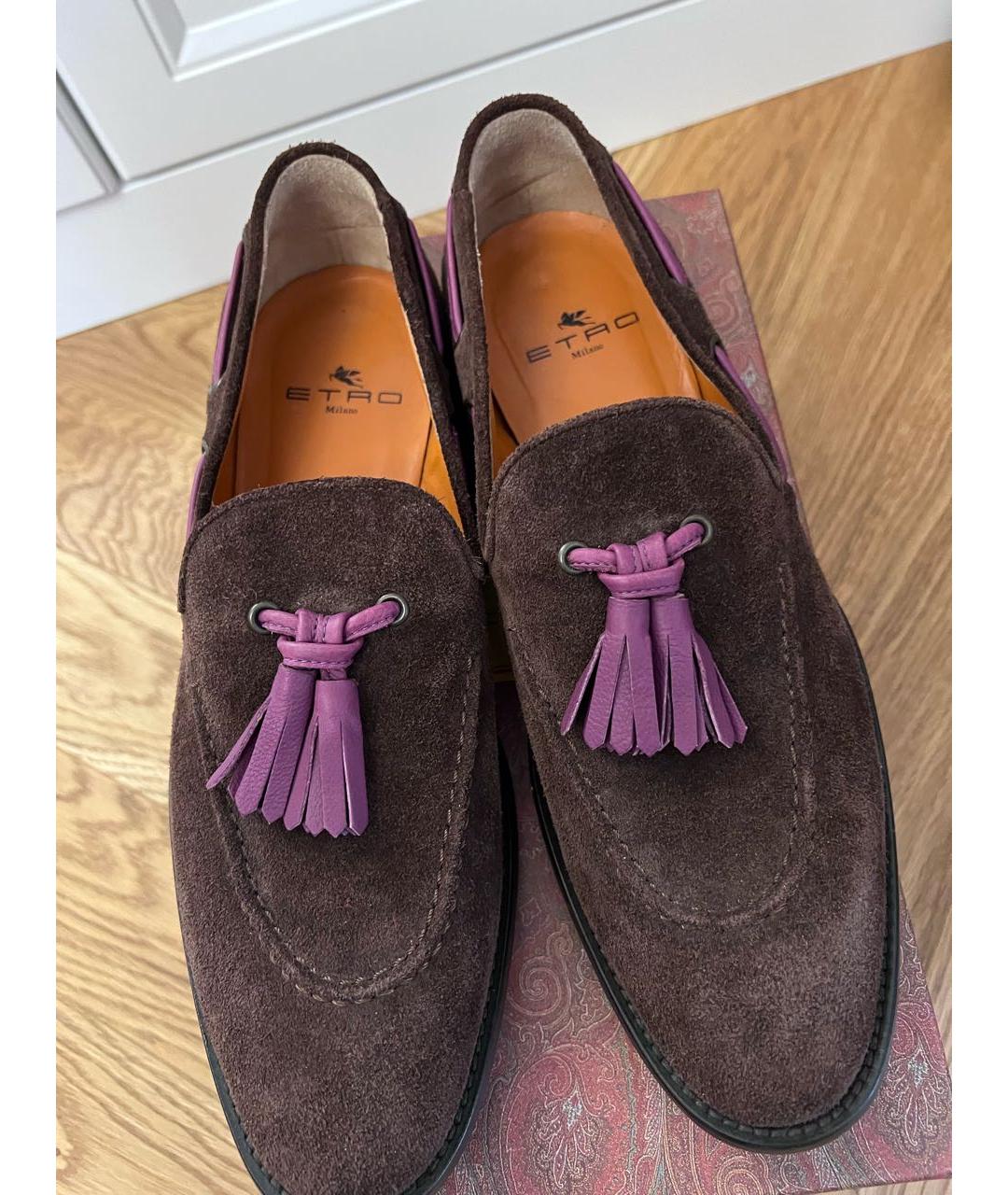 ETRO Коричневые замшевые лоферы, фото 3