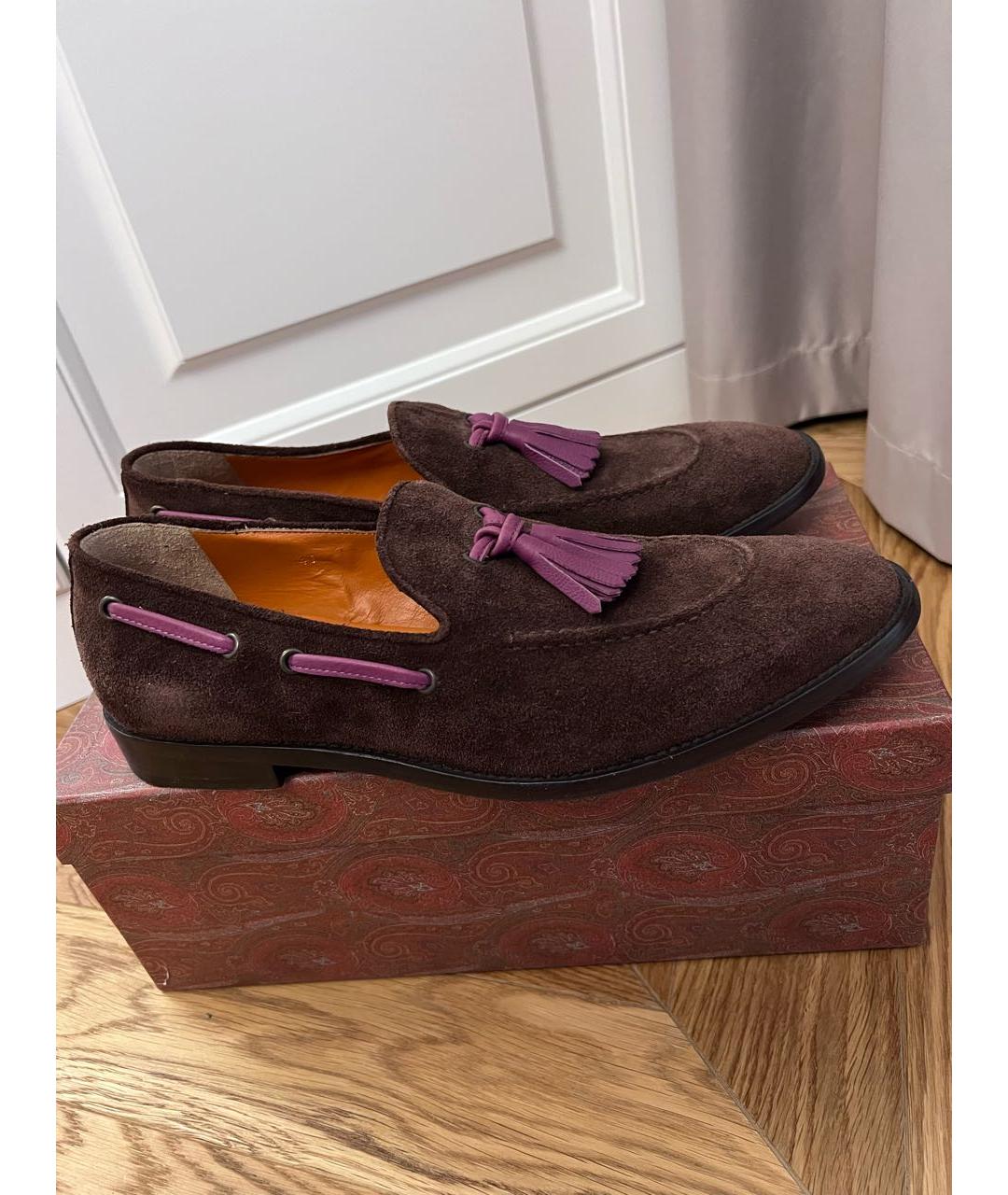 ETRO Коричневые замшевые лоферы, фото 7