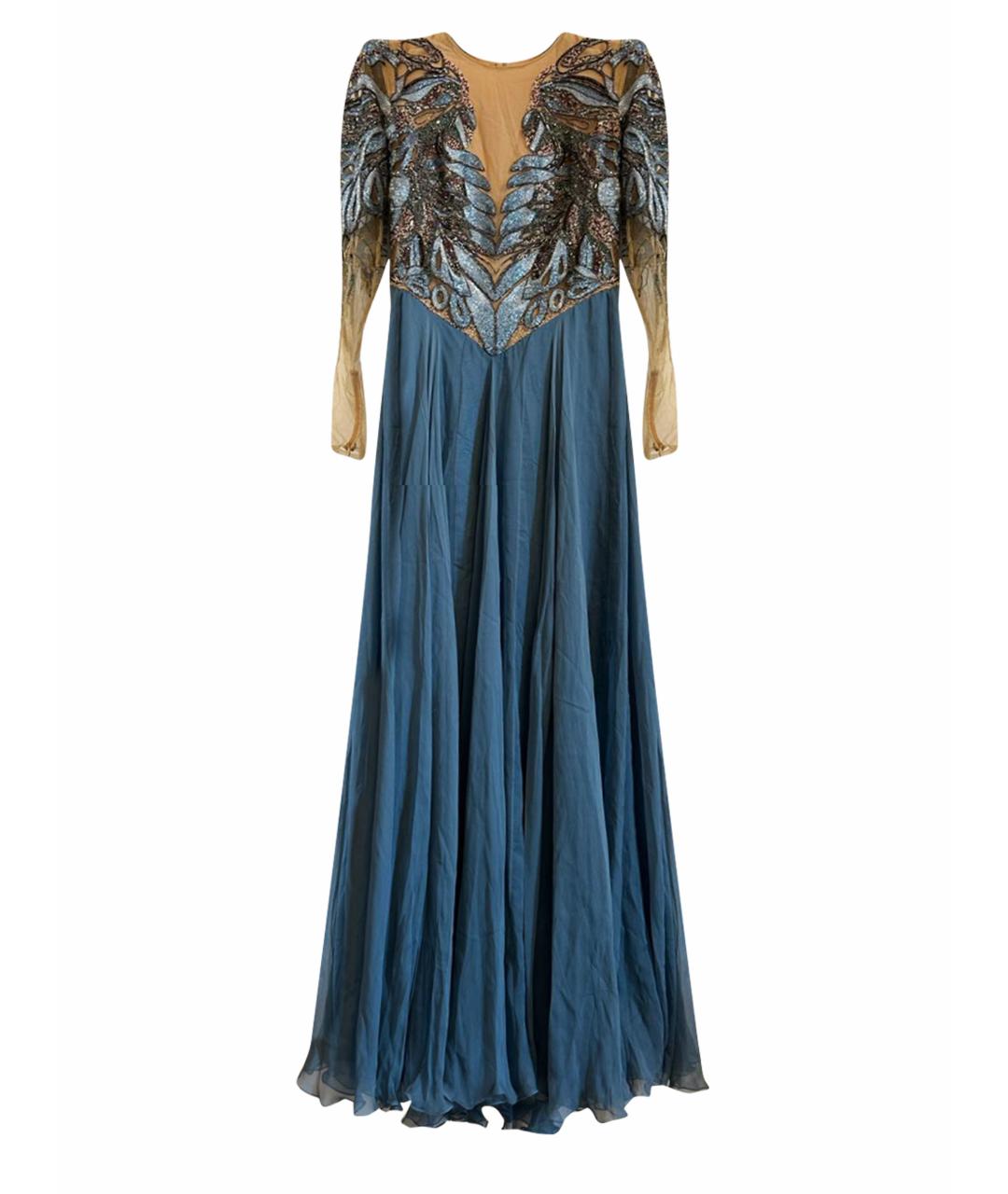 ZUHAIR MURAD Голубое шелковое вечернее платье, фото 1