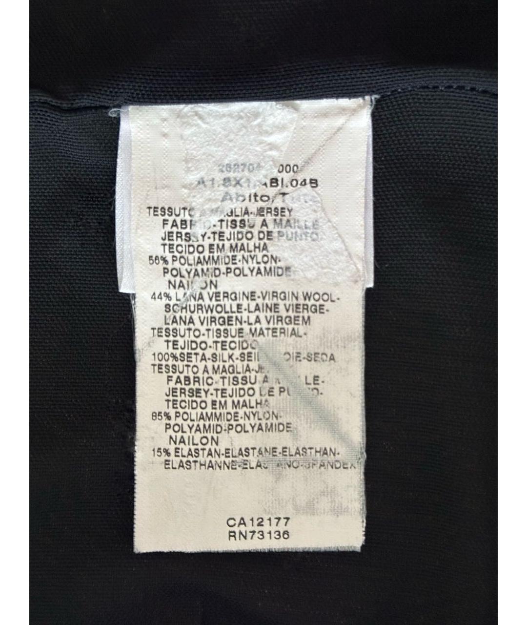 SPORTMAX Черное шерстяное повседневное платье, фото 7