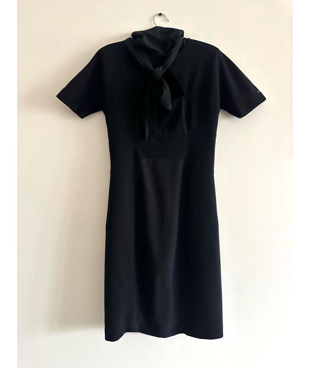 SPORTMAX Черное шерстяное повседневное платье, фото 8