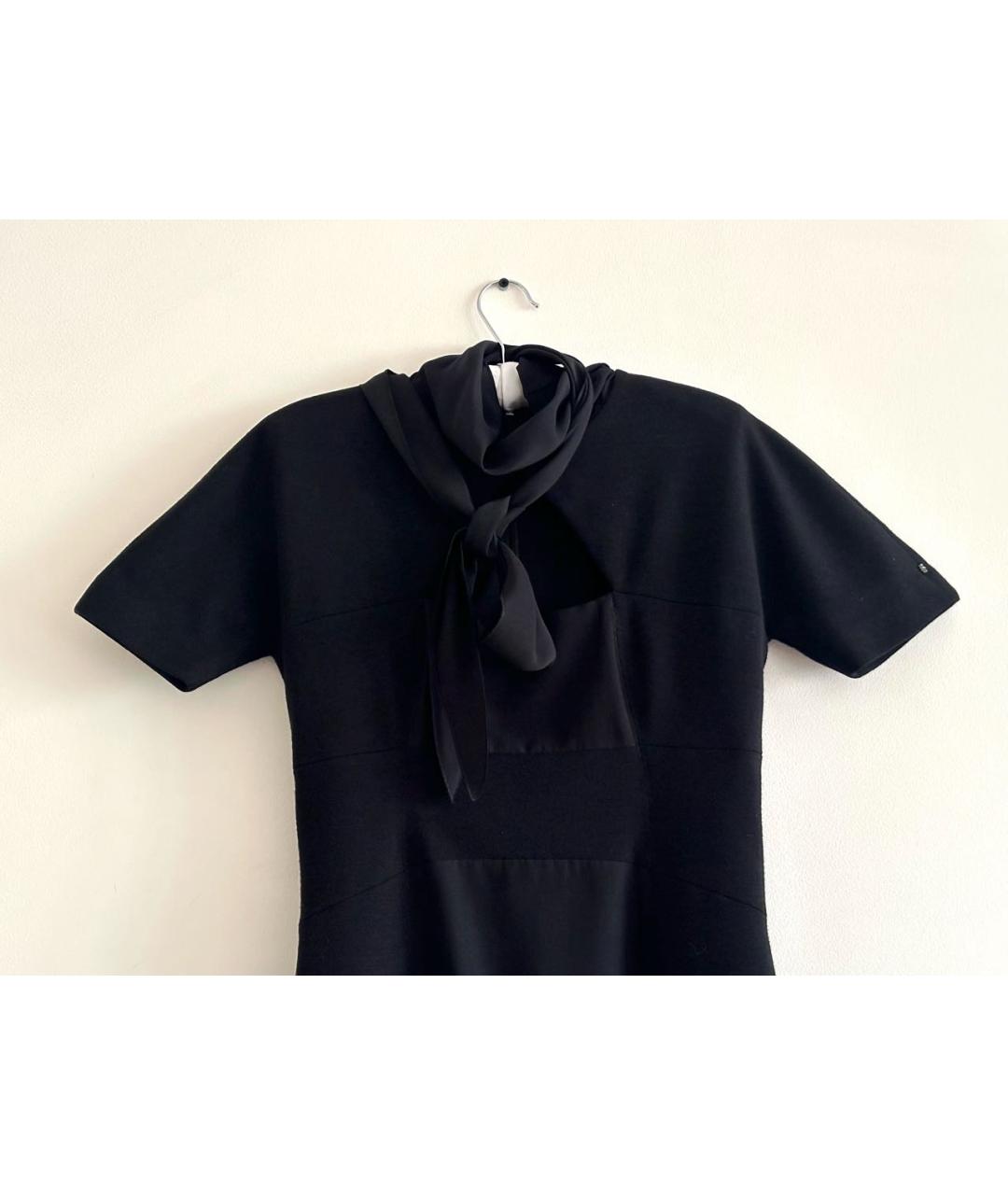 SPORTMAX Черное шерстяное повседневное платье, фото 3