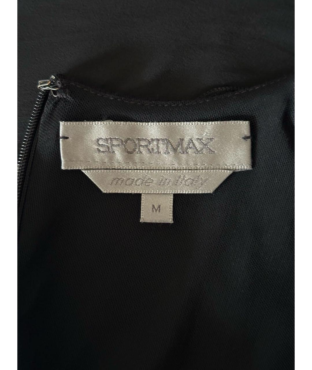 SPORTMAX Черное шерстяное повседневное платье, фото 5
