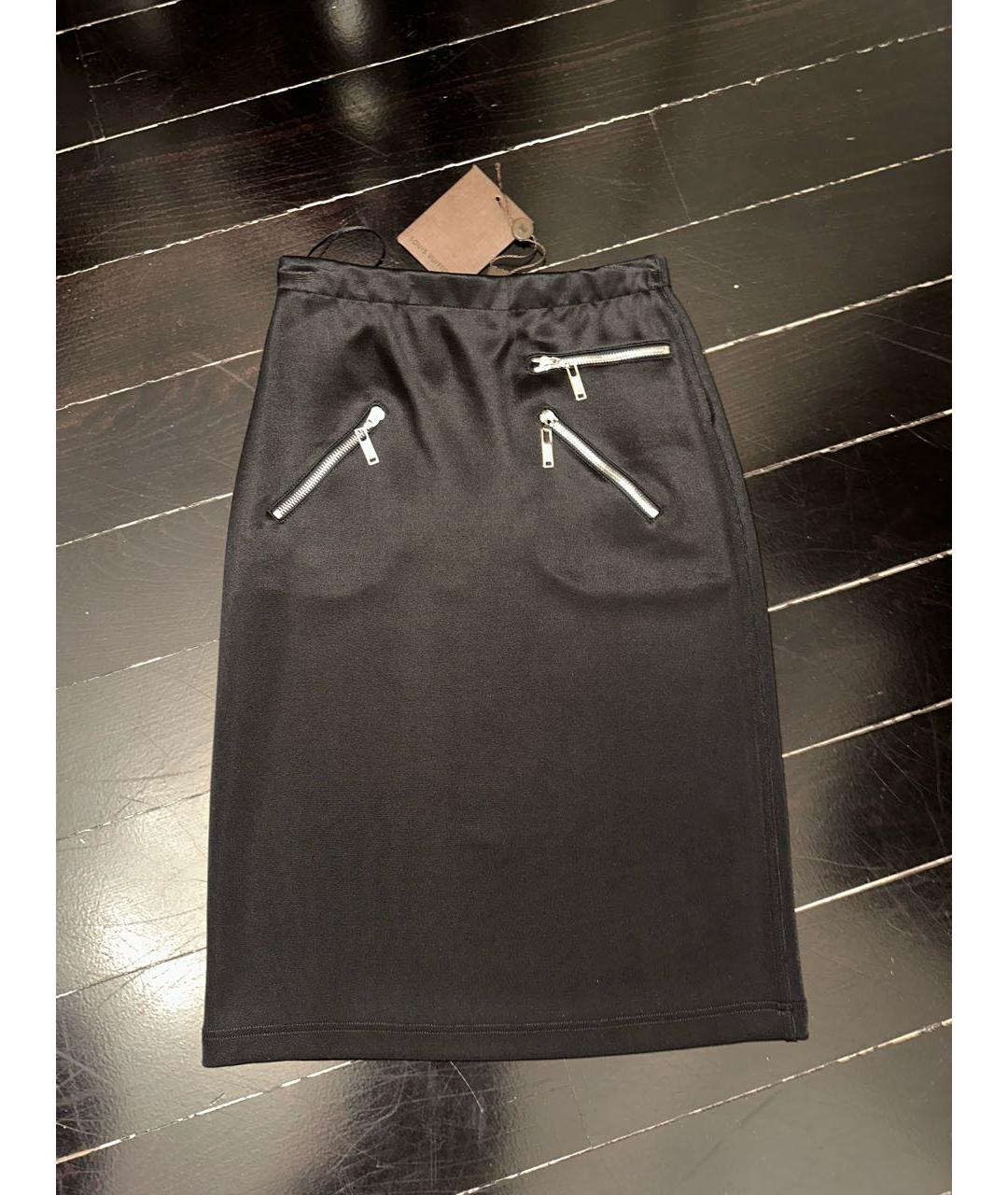 LOUIS VUITTON PRE-OWNED Черная вискозная юбка мини, фото 5