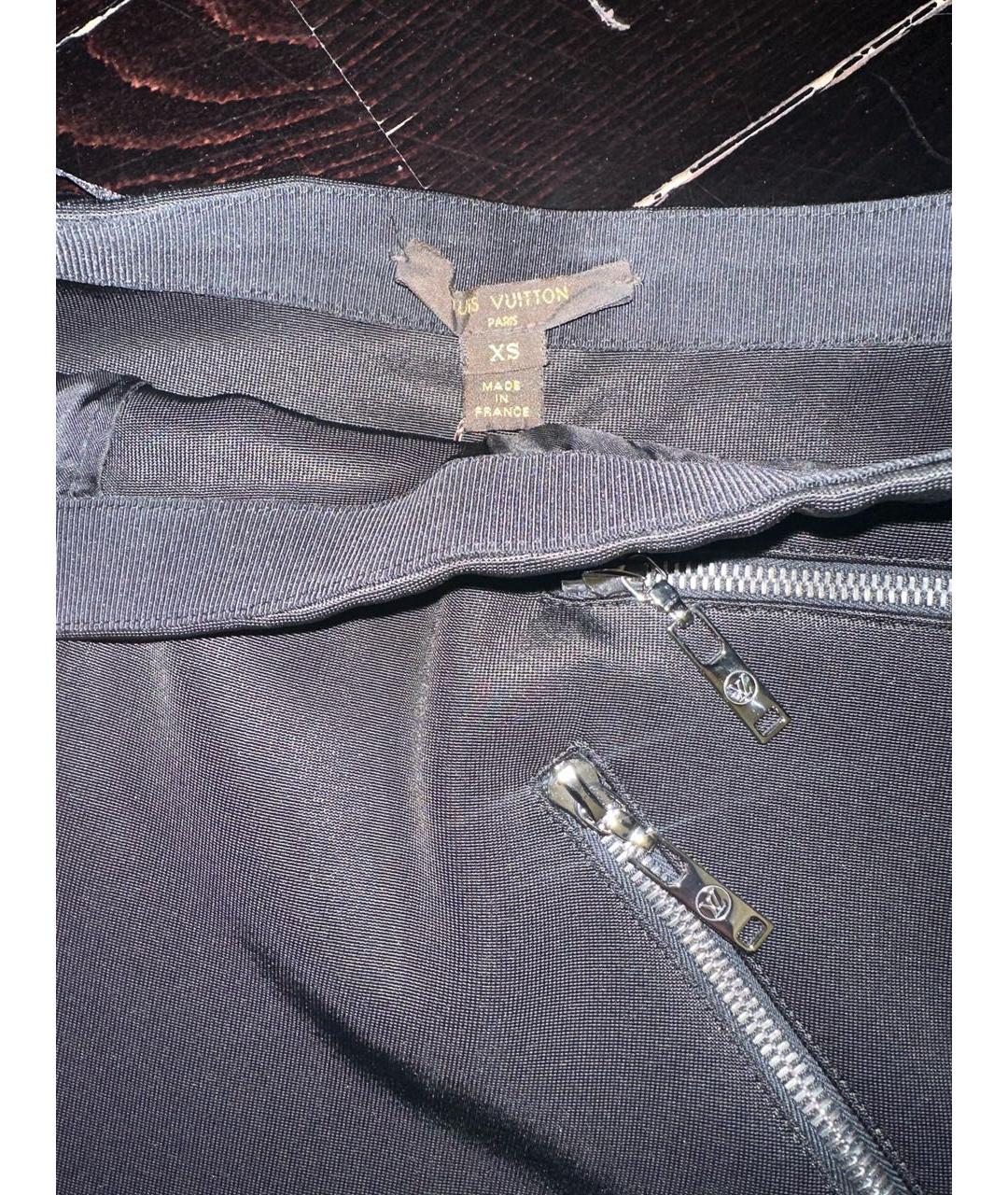 LOUIS VUITTON PRE-OWNED Черная вискозная юбка мини, фото 3