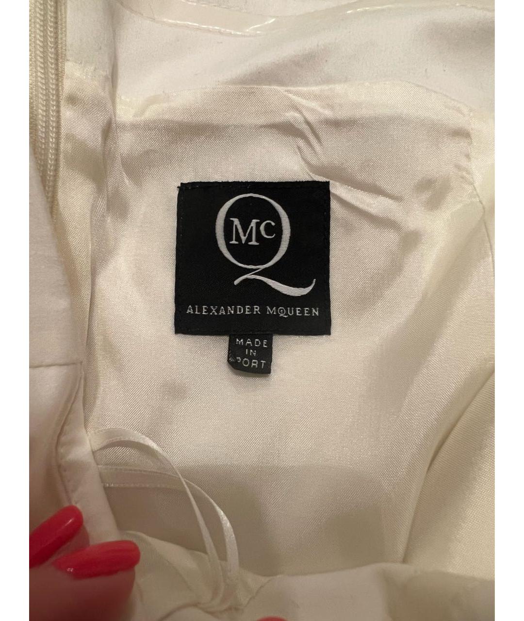 MCQ ALEXANDER MCQUEEN Белое вискозное коктейльное платье, фото 3