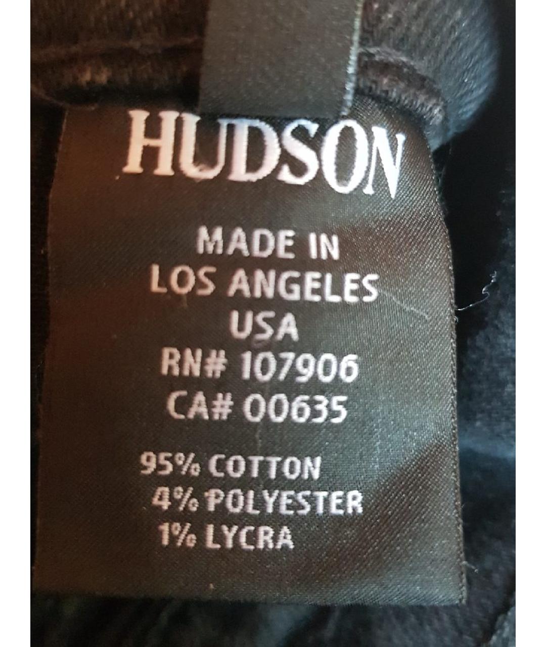 HUDSON Черные хлопко-полиэстеровые прямые джинсы, фото 7