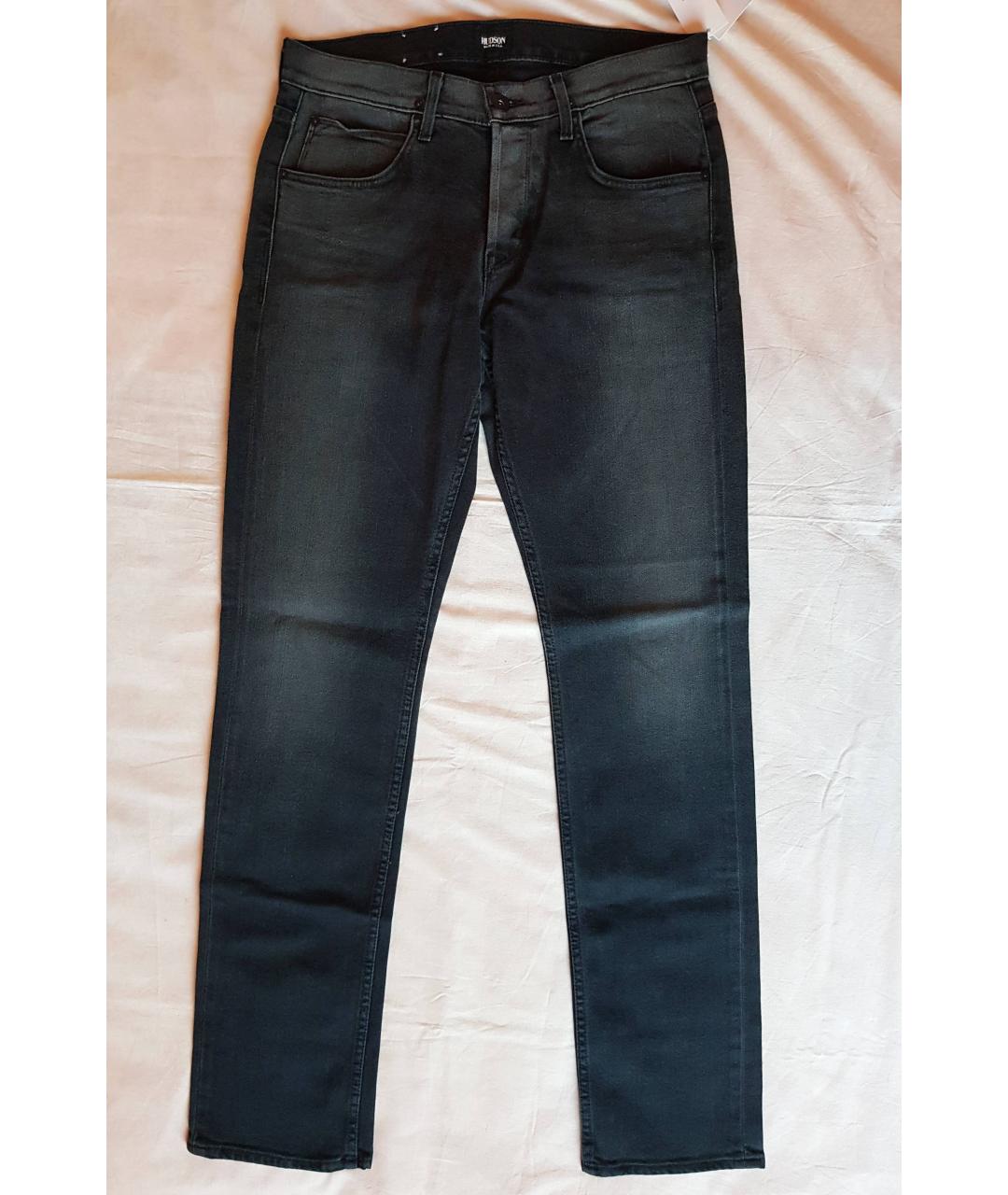 HUDSON Черные хлопко-полиэстеровые прямые джинсы, фото 8