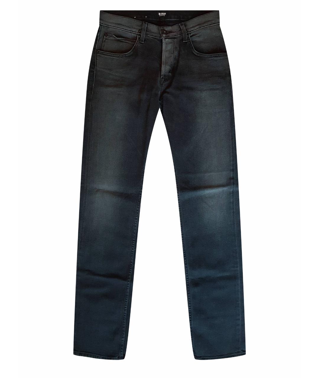 HUDSON Черные хлопко-полиэстеровые прямые джинсы, фото 1
