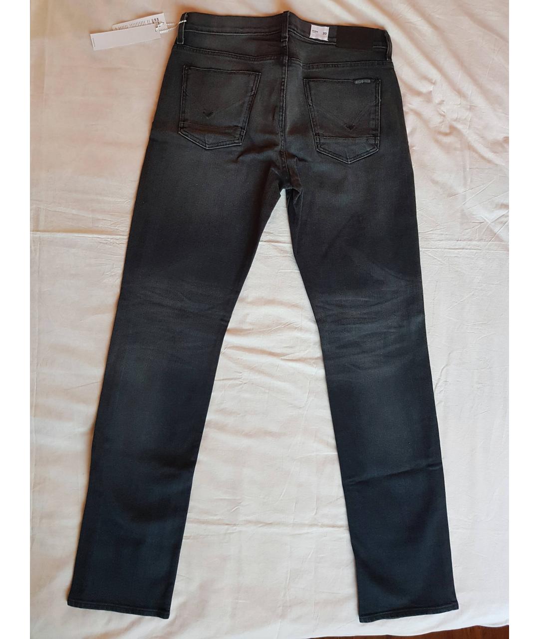 HUDSON Черные хлопко-полиэстеровые прямые джинсы, фото 2