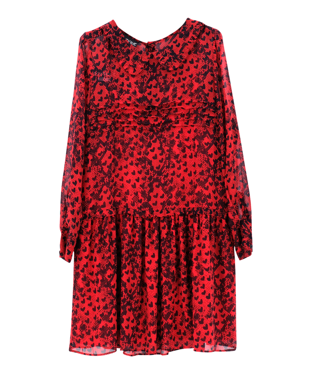 MOSCHINO Красное шелковое повседневное платье, фото 1