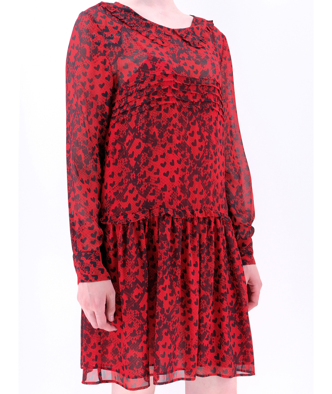 MOSCHINO Красное шелковое повседневное платье, фото 2