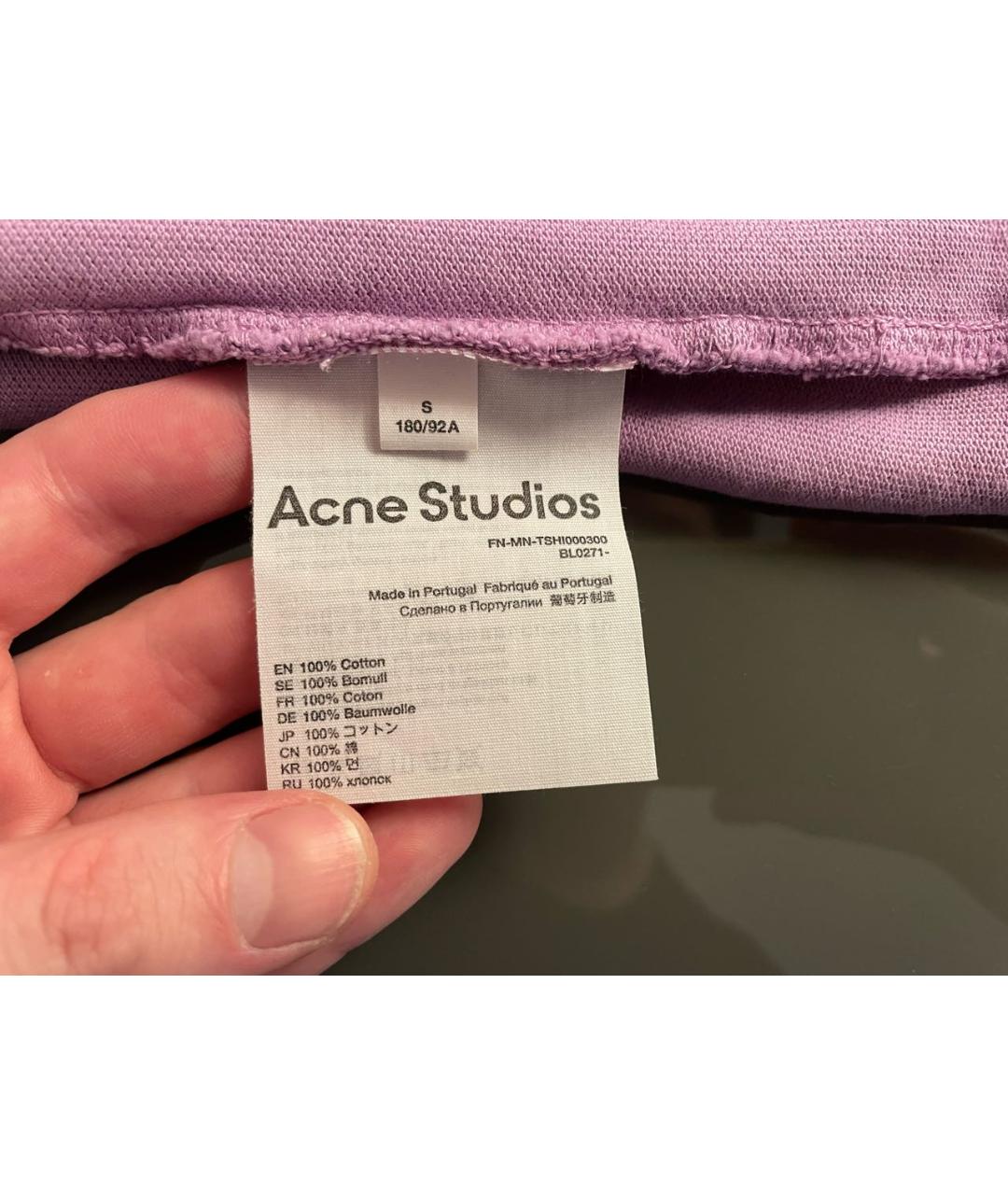 ACNE STUDIOS Фиолетовое хлопковое поло с коротким рукавом, фото 3