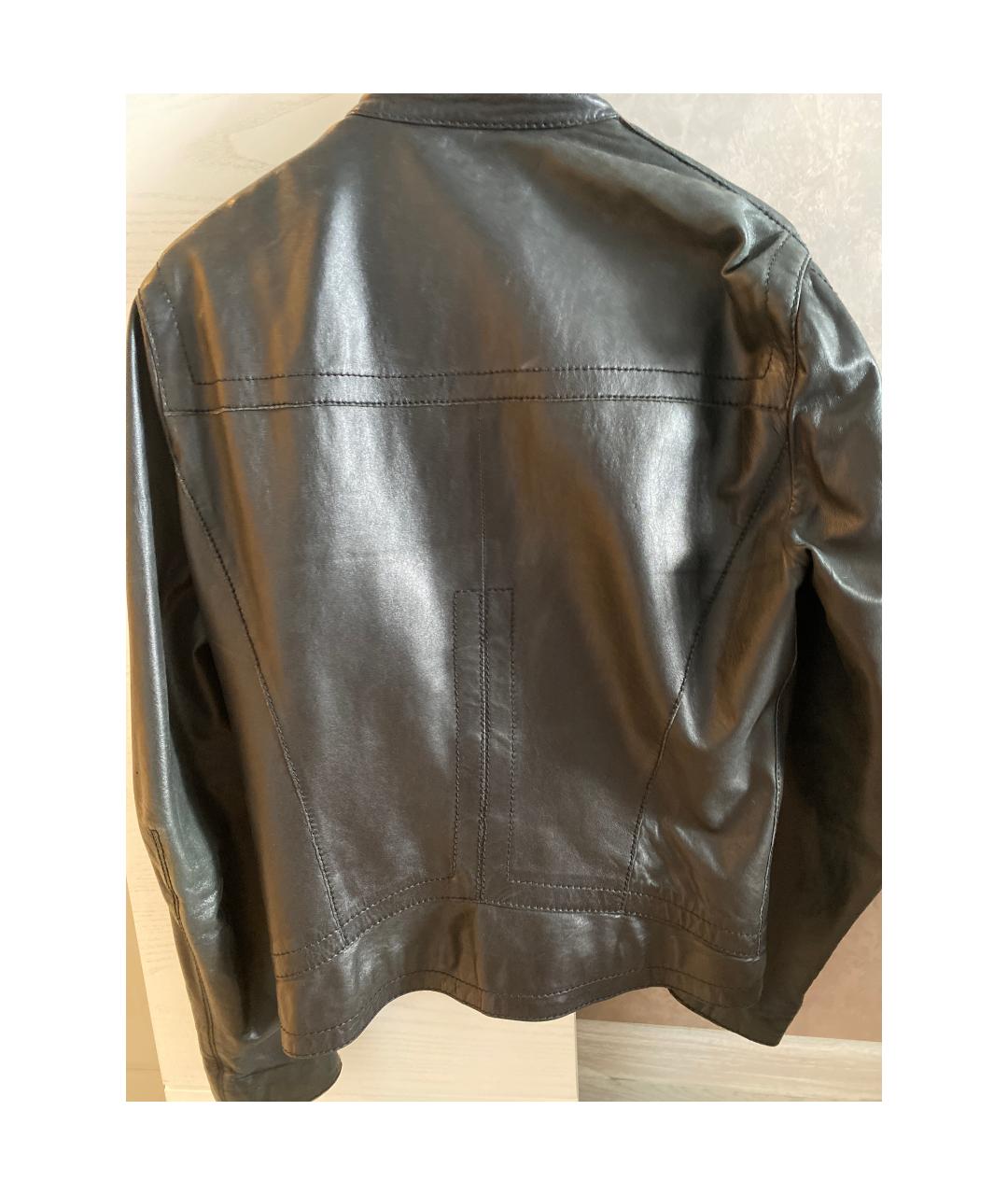BIKKEMBERGS Черная кожаная куртка, фото 2