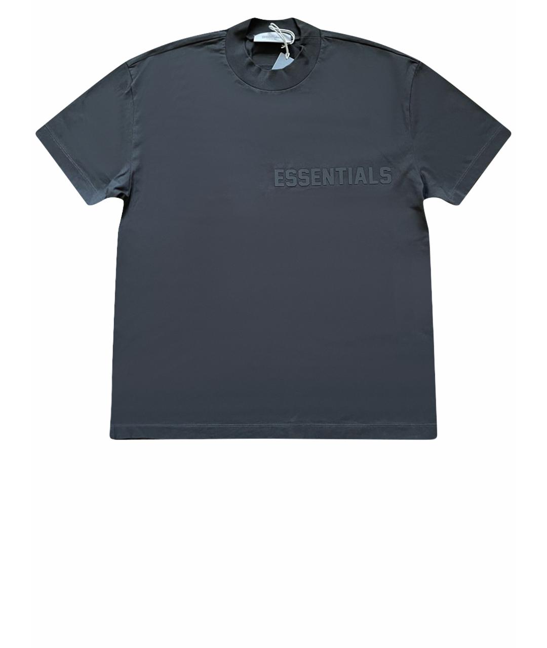 FEAR OF GOD ESSENTIALS Антрацитовая хлопковая футболка, фото 1