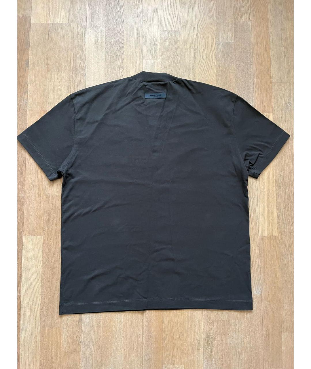 FEAR OF GOD ESSENTIALS Антрацитовая хлопковая футболка, фото 2