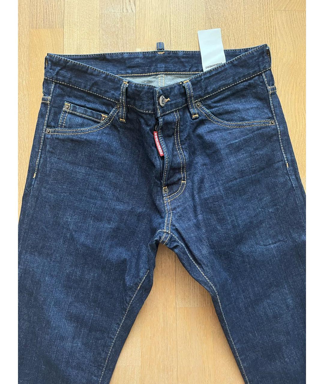 DSQUARED2 Темно-синие хлопковые джинсы, фото 5