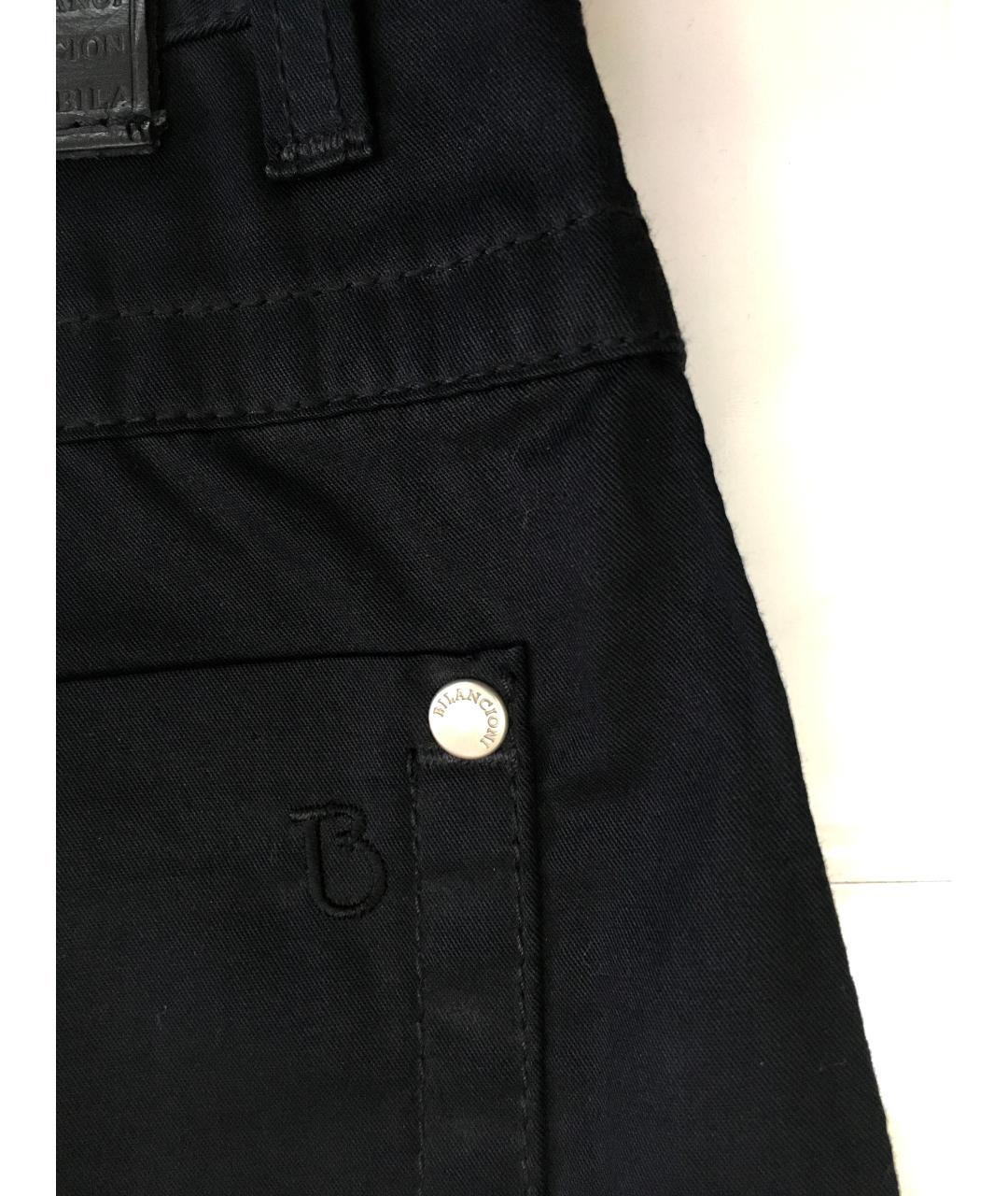 BILANCIONI Черные хлопковые прямые джинсы, фото 5