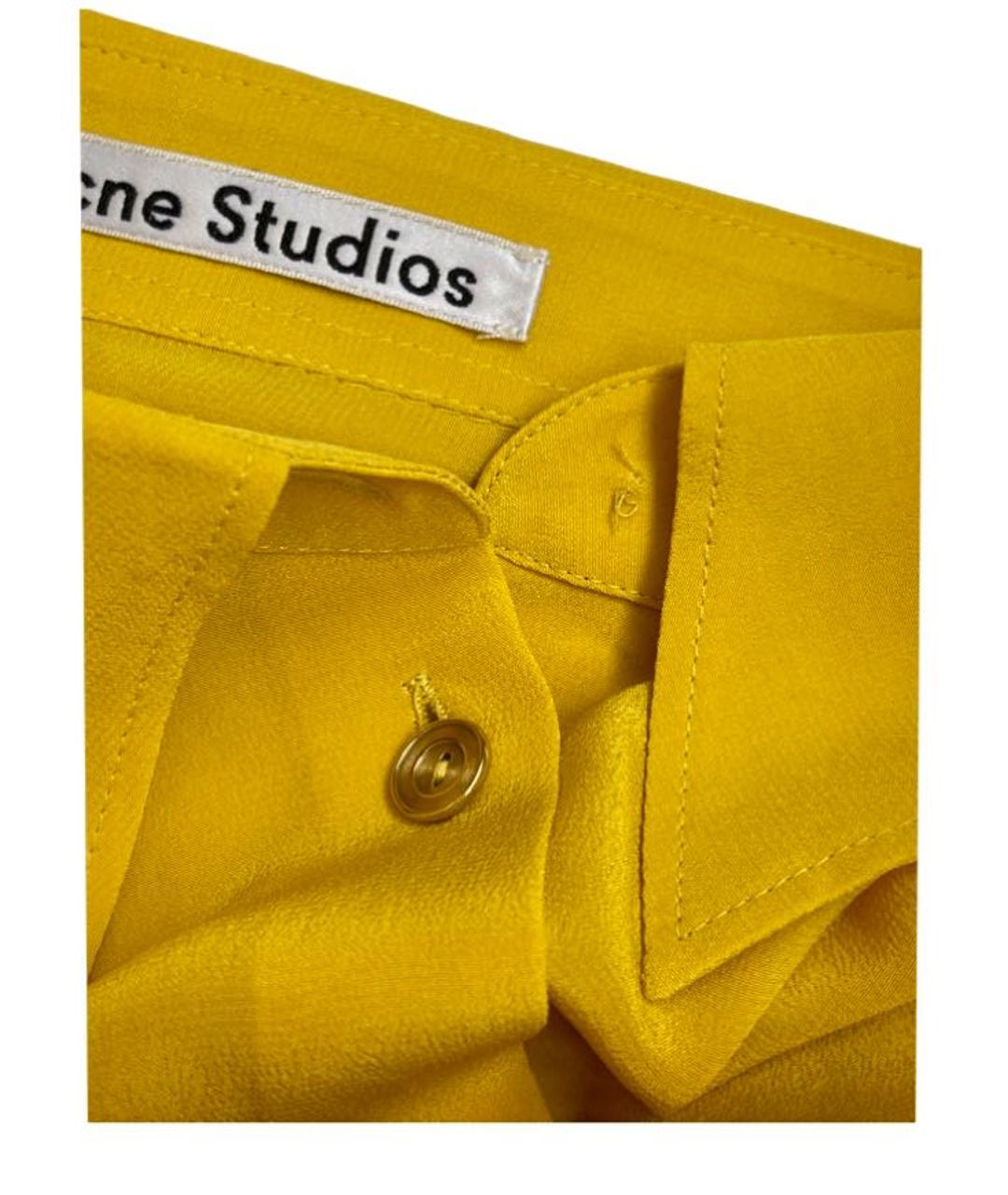 ACNE STUDIOS Желтая шелковая блузы, фото 3