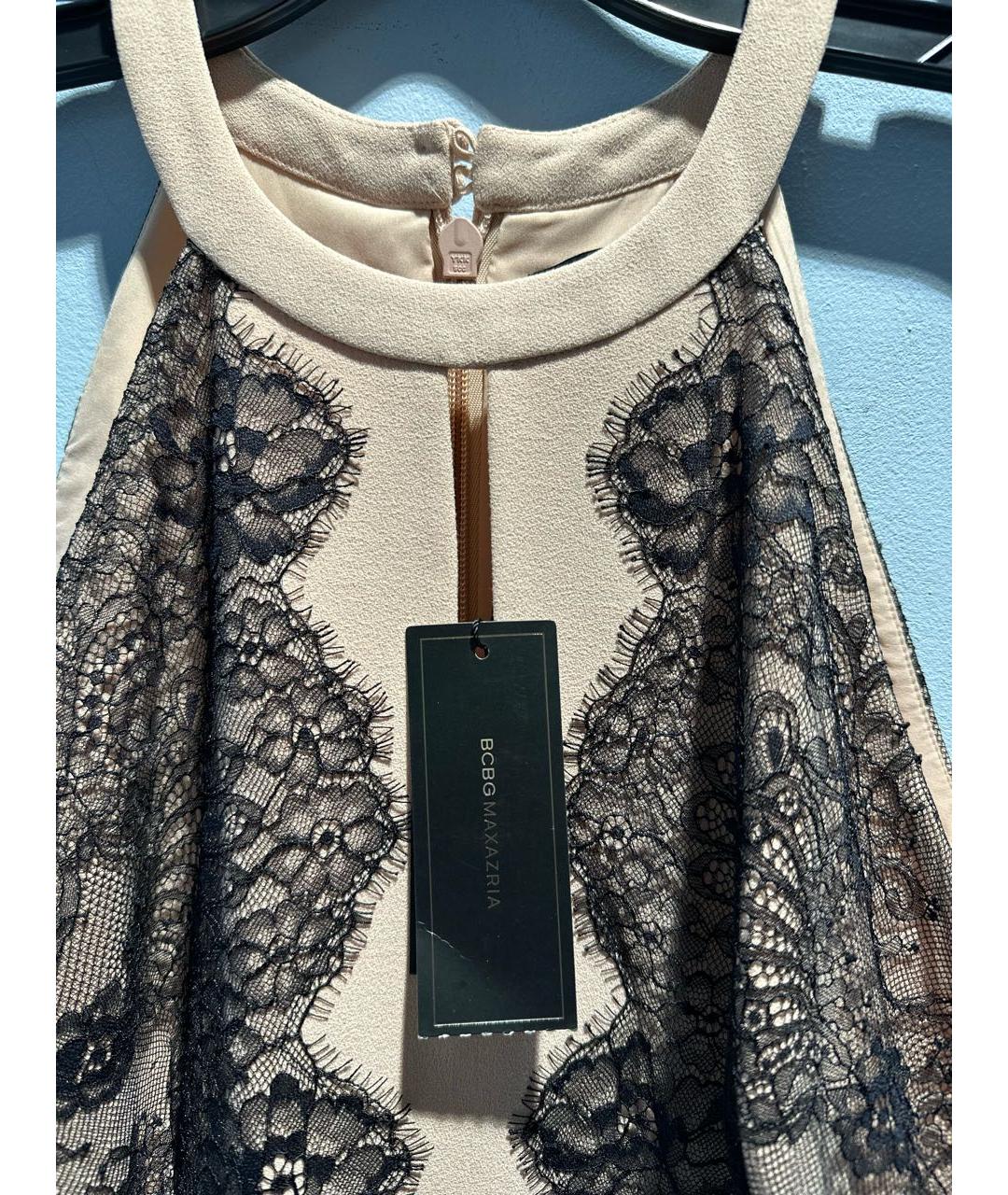 BCBG MAXAZRIA Бежевое вискозное вечернее платье, фото 3