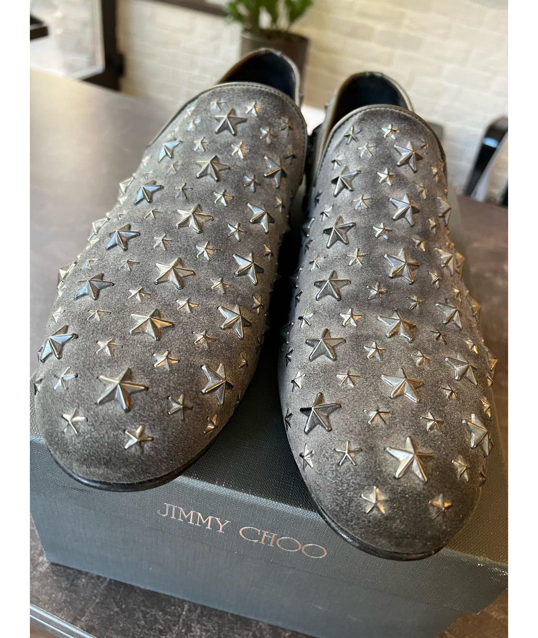 JIMMY CHOO Антрацитовые кожаные туфли, фото 3