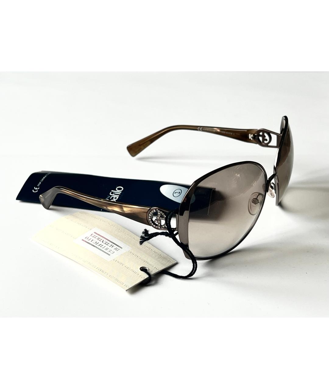 GIORGIO ARMANI VINTAGE Бежевые металлические солнцезащитные очки, фото 4